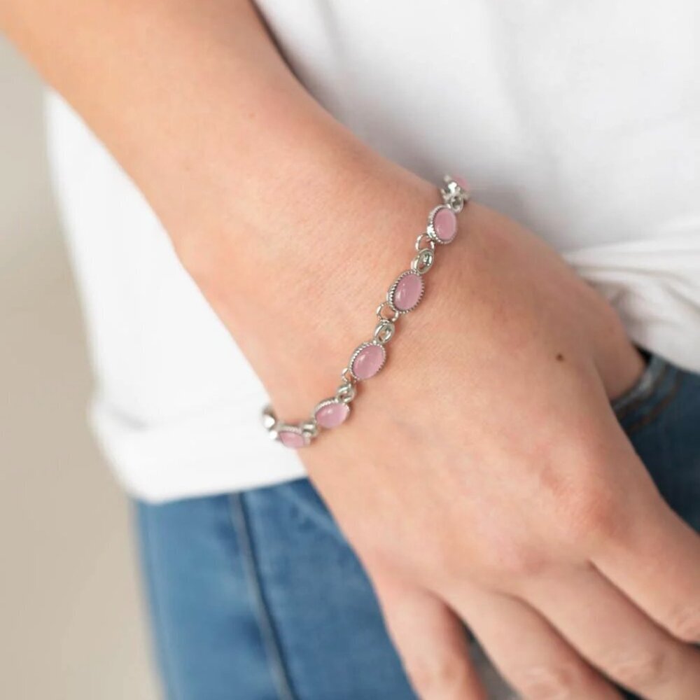 Paparazzi Jewelry - Blissfully Beaming - Pink Bracelet - Vintage